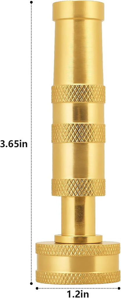 Adjustable High Pressure Garden Hose Nozzle - Brass Sprayer with Ball Valve, 3/4 GHT Thread for Car Washing, Garden Watering & Heavy Duty Cleaning