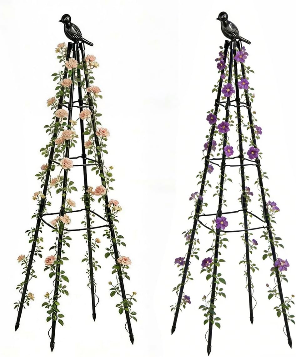 Garden Trellis, 47" Plant Trellis Support Plant Stand for Climbing Plants Outdoor and Indoor Trellis, Potted Plants Flowers Vegetables and Vines, Tomato Cage Tower - 2 Pack