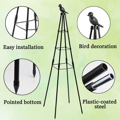 Garden Trellis, 47" Plant Trellis Support Plant Stand for Climbing Plants Outdoor and Indoor Trellis, Potted Plants Flowers Vegetables and Vines, Tomato Cage Tower - 2 Pack