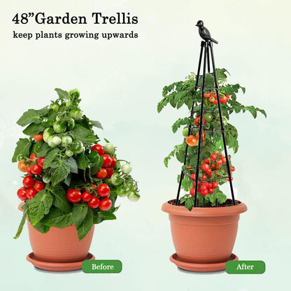 Garden Trellis, 47" Plant Trellis Support Plant Stand for Climbing Plants Outdoor and Indoor Trellis, Potted Plants Flowers Vegetables and Vines, Tomato Cage Tower - 2 Pack
