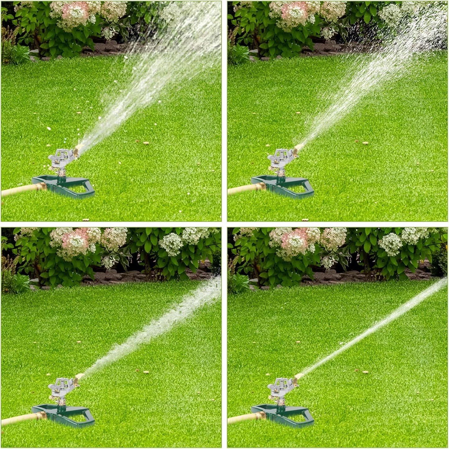 Heavy Duty Metal Pulsating Sprinklers for Yard - 360 Degree Roating Automatic Water Sprinkler for Lawn with Metal Base, Impact Sprinklers for Large Area Covers Up to 85‘ Diameter