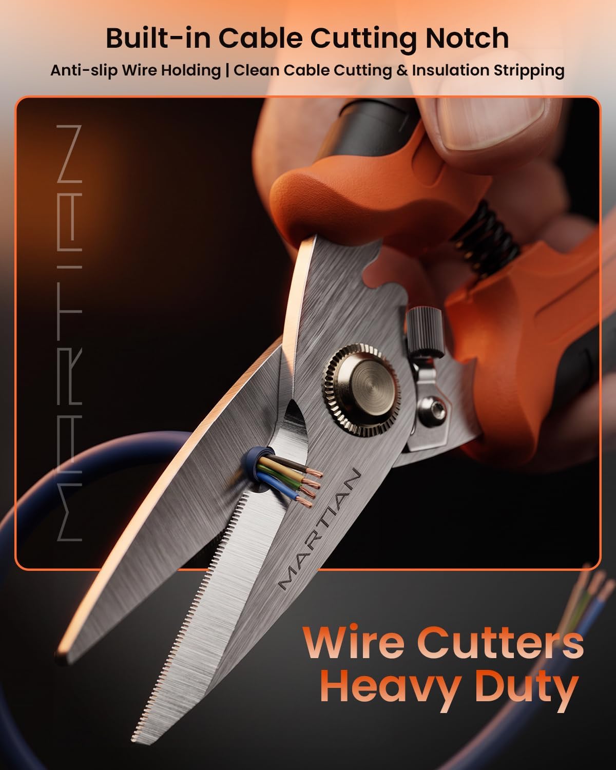 Sharp Tin Snips - Stainless Steel Utility Scissors, Wire Cutters Heavy Duty