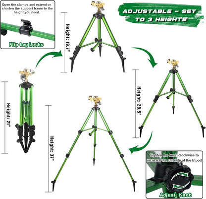 Triumpeek Impact Sprinkler on Tripod Base with Stakes, 1 Count