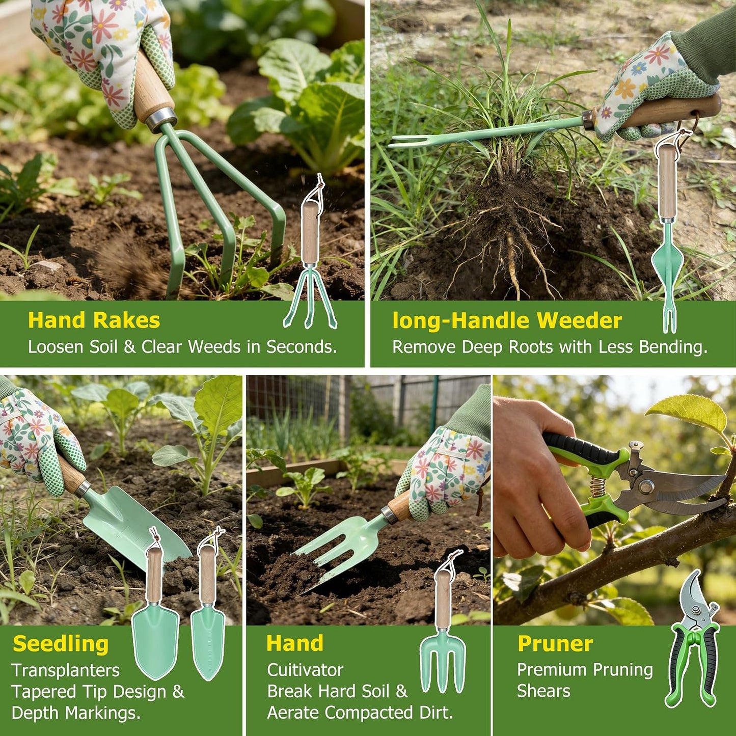 9-Piece Gardening Tool Set for Women Mom Ideal Gifts