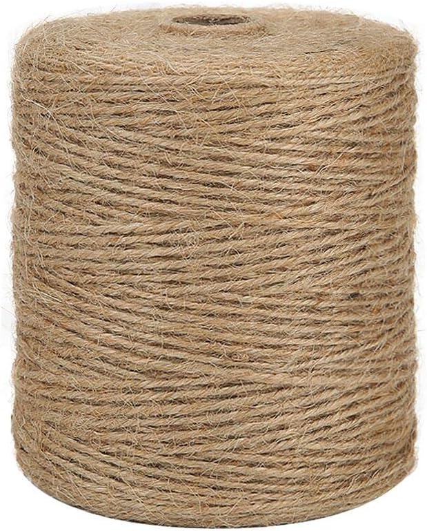 Natural Jute Twine, 984 Feet 2mm Garden Twine, Brown Jute String for Arts and Crafts, Gardening, Gift Wrapping, Bundling, Recycling