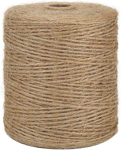 Natural Jute Twine, 984 Feet 2mm Garden Twine, Brown Jute String for Arts and Crafts, Gardening, Gift Wrapping, Bundling, Recycling