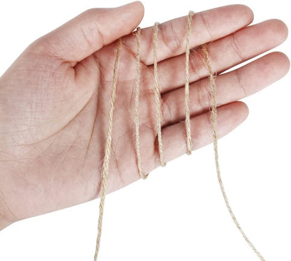 Natural Jute Twine, 984 Feet 2mm Garden Twine, Brown Jute String for Arts and Crafts, Gardening, Gift Wrapping, Bundling, Recycling