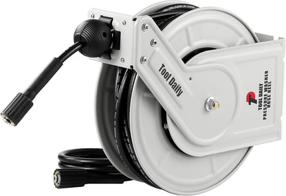 Retractable Pressure Washer Hose Reel 60 FT x 1/4”, 3600 PSI