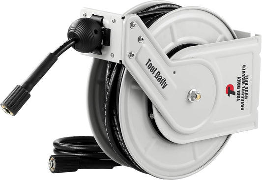 Retractable Pressure Washer Hose Reel 60 FT x 1/4”, 3600 PSI