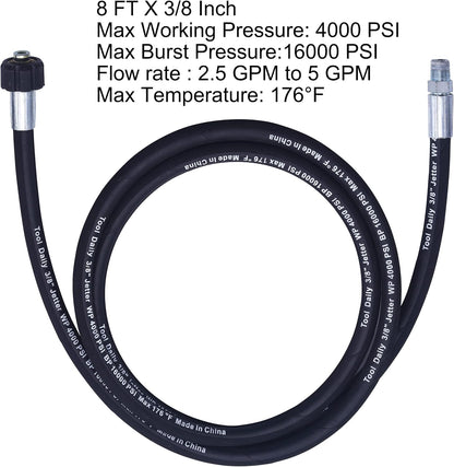 Retractable Pressure Washer Hose Reel 60 FT x 1/4”, 3600 PSI