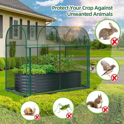 Crop Cages for Garden Plant: 6x3x5 Ft Tent Cage, Plant Netting Cover with Zipper, Garden Bed Cover, Plant Cover from Animal Wind-Resistant Garden Cage for Fruit Vegetable Flower