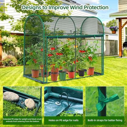 Crop Cages for Garden Plant: 6x3x5 Ft Tent Cage, Plant Netting Cover with Zipper, Garden Bed Cover, Plant Cover from Animal Wind-Resistant Garden Cage for Fruit Vegetable Flower