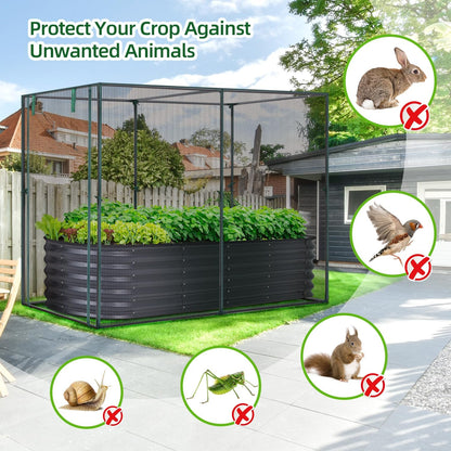 Crop Cages for Garden Plant: 6x3x5 Ft Tent Cage, Plant Netting Cover with Zipper, Garden Bed Cover, Plant Cover from Animal Wind-Resistant Garden Cage for Fruit Vegetable Flower