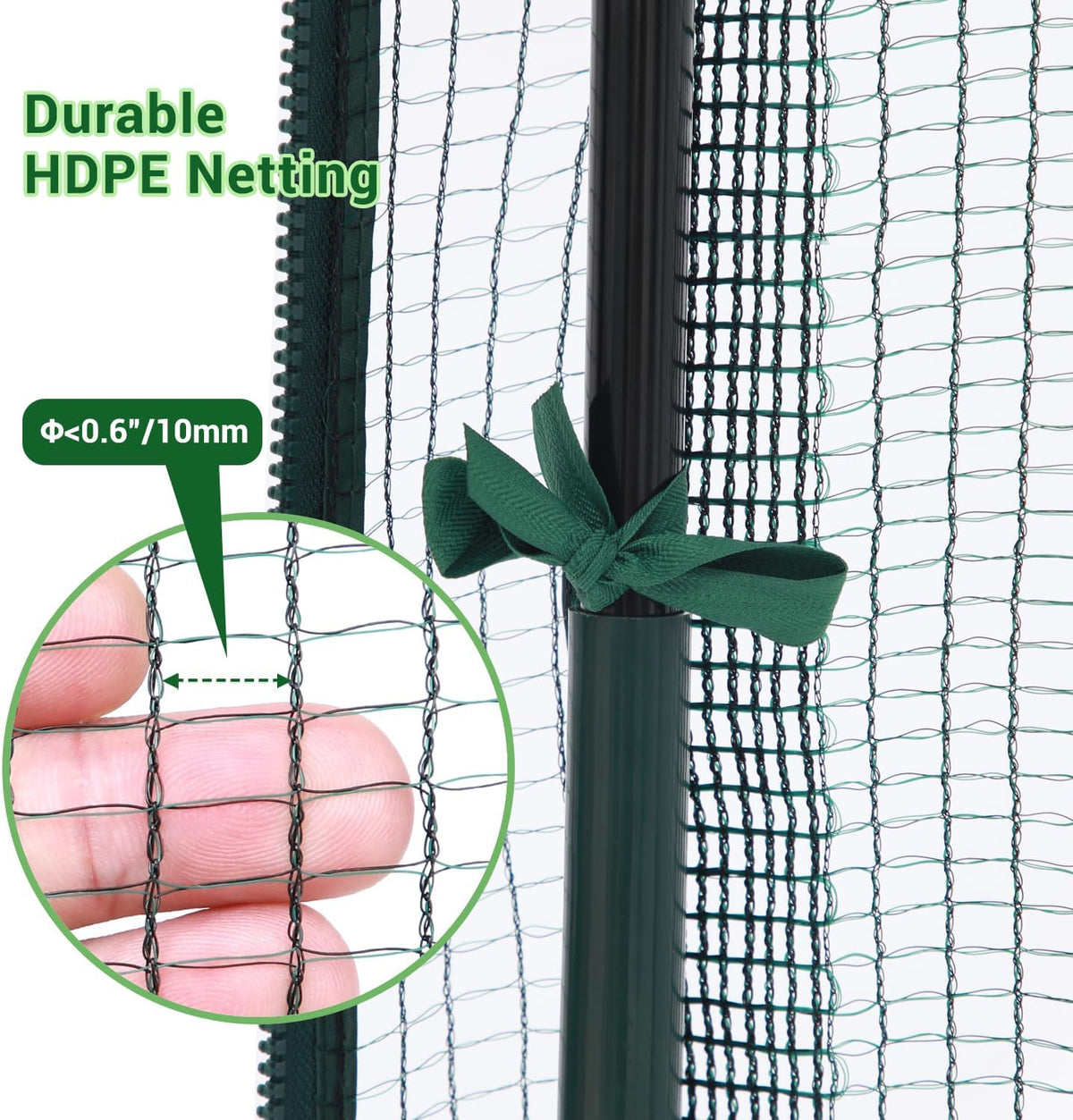 Crop Cages for Garden Plant: 6x3x5 Ft Tent Cage, Plant Netting Cover with Zipper, Garden Bed Cover, Plant Cover from Animal Wind-Resistant Garden Cage for Fruit Vegetable Flower