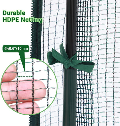 Crop Cages for Garden Plant: 6x3x5 Ft Tent Cage, Plant Netting Cover with Zipper, Garden Bed Cover, Plant Cover from Animal Wind-Resistant Garden Cage for Fruit Vegetable Flower