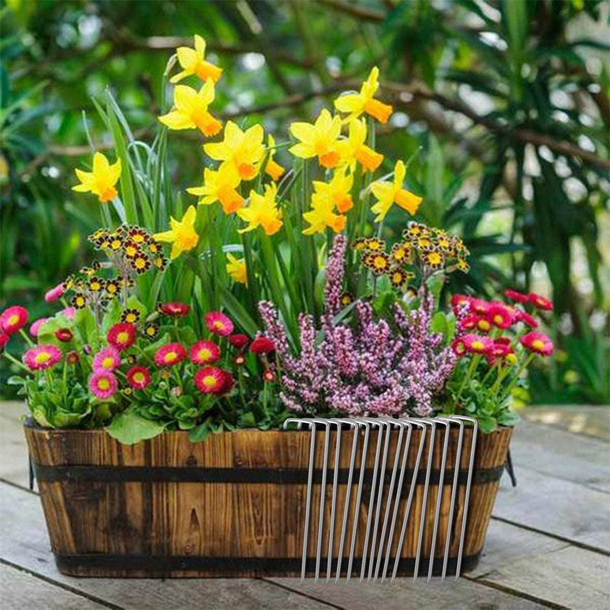 12 Inch Galvanized Garden Landscape Staples Stakes, 25 50 100 PCS Anti-Rust Garden Staples Tent Ground Stakes U-Shaped Landscape Pins for Secure Lawn Fabric, Decoration (25, 12 Inch)