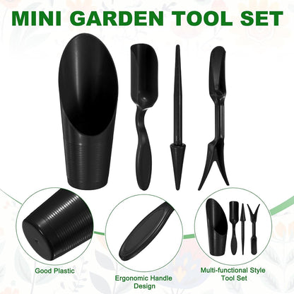 1-Set Garden Shovel Hand Tools Transplanting Succulent Cultivation Digging Scoops Kits, Plastic Mini Garden Tool Set for Flower Planting/Bonsai Potting [Pink]