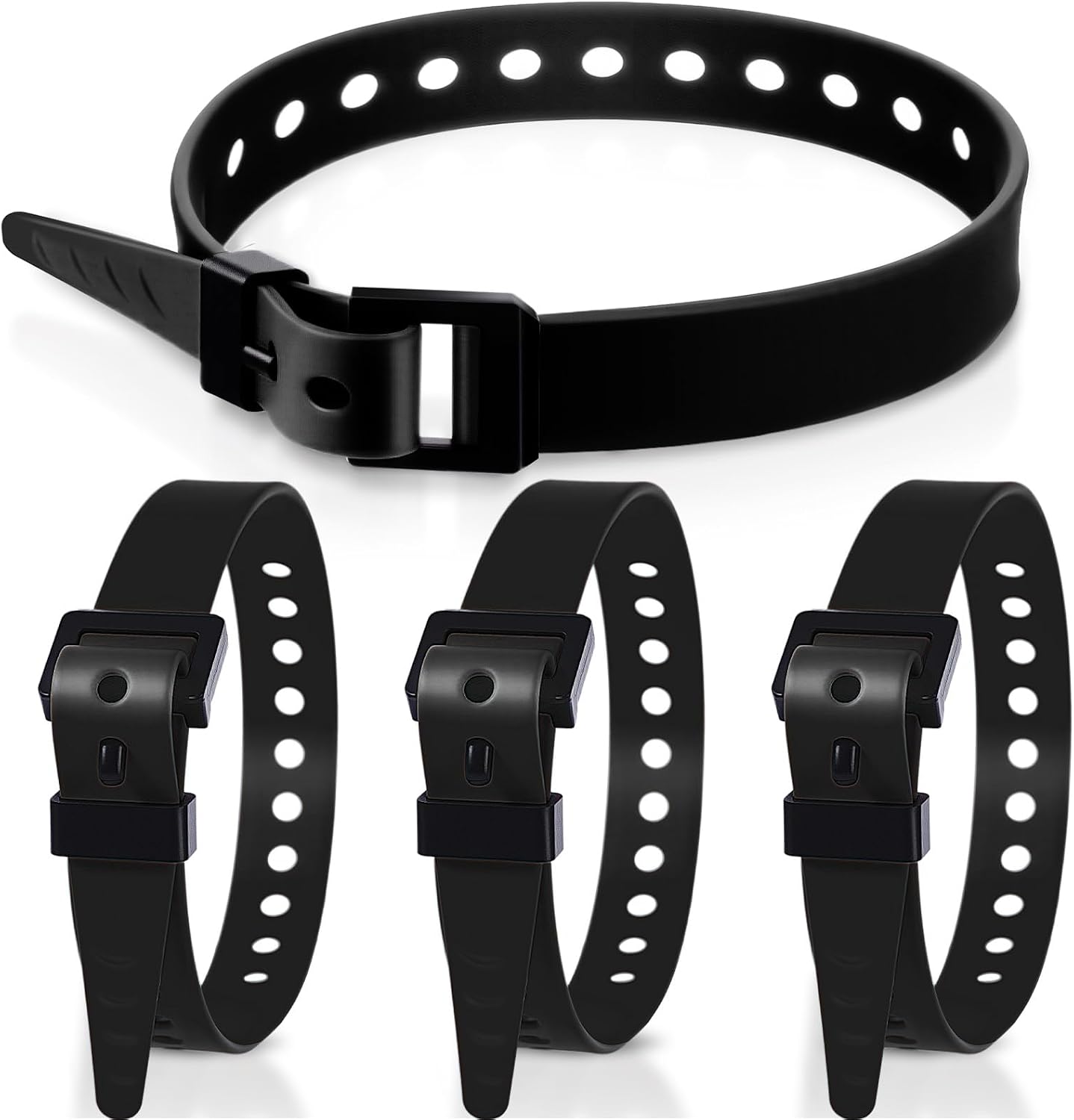 4 Pack Utility Straps 16" Reusable Industrial Straps, Black