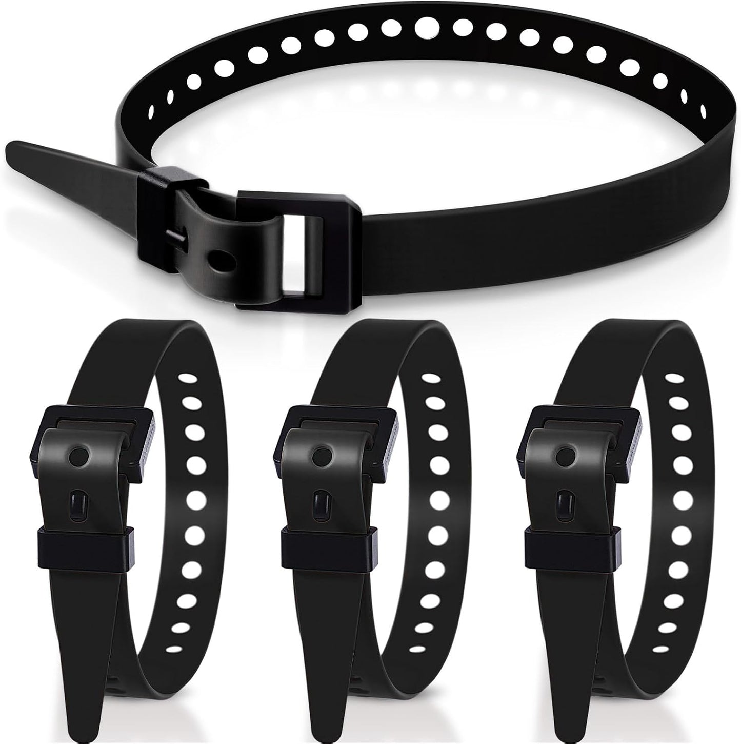 4 Pack Utility Straps 16" Reusable Industrial Straps, Black