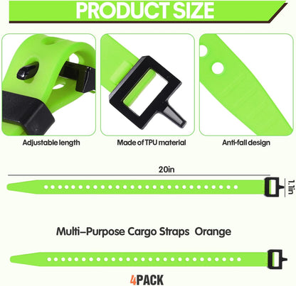 4 Pack Utility Straps 16" Reusable Industrial Straps, Black