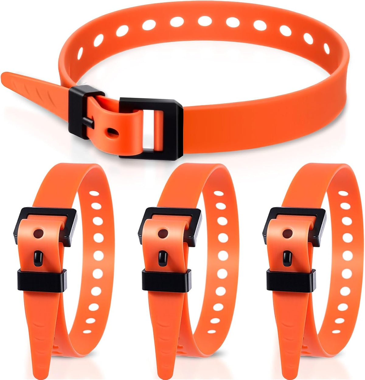 4 Pack Utility Straps 16" Reusable Industrial Straps, Black