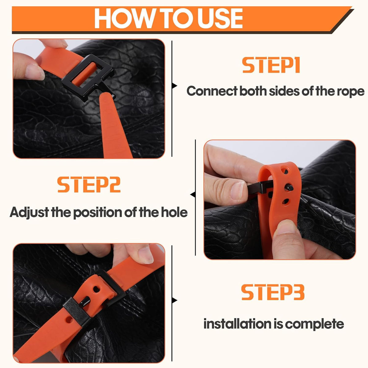 4 Pack Utility Straps 16" Reusable Industrial Straps, Black