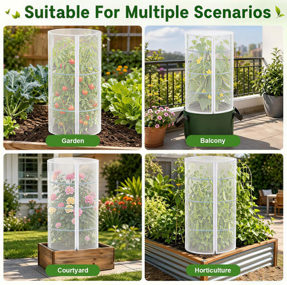 3 Pcs 57"X17.7"X17.7" Square Tomato Netting with Zipper, Insect Cover