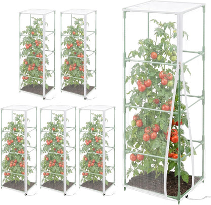 3 Pcs 57"X17.7"X17.7" Square Tomato Netting with Zipper, Insect Cover