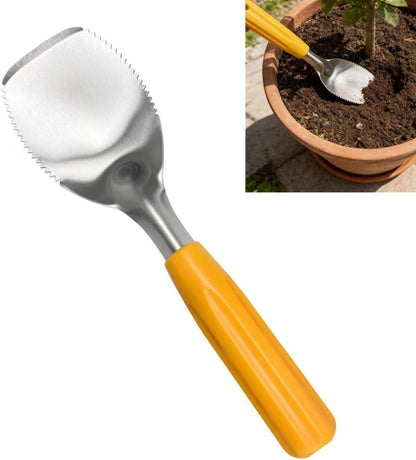 9" Small Weeding Trowel with Serrated Edge, Stainless Steel Digging Trowel Garden Shovel with Good Grip Handle for Digging, Planting, and Loosening Soil Potted Plants