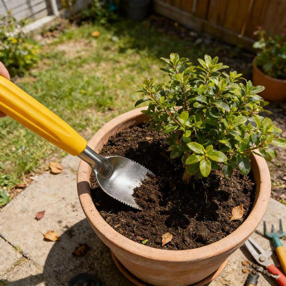 9" Small Weeding Trowel with Serrated Edge, Stainless Steel Digging Trowel Garden Shovel with Good Grip Handle for Digging, Planting, and Loosening Soil Potted Plants