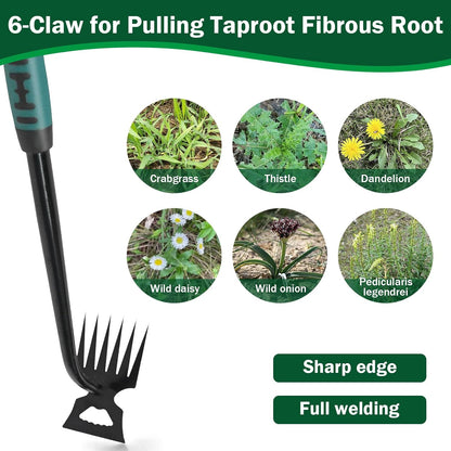 Weed Remover Tool,Portable Garden Weeder Tool,2026 New Gardening Weeding Tools,for Garden Hand Tools for Vegetable Gardening Backyard Farm Planting & Uprooting Weeding Tool (5 Teeth)