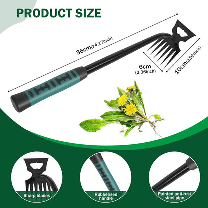 Weed Remover Tool,Portable Garden Weeder Tool,2026 New Gardening Weeding Tools,for Garden Hand Tools for Vegetable Gardening Backyard Farm Planting & Uprooting Weeding Tool (5 Teeth)