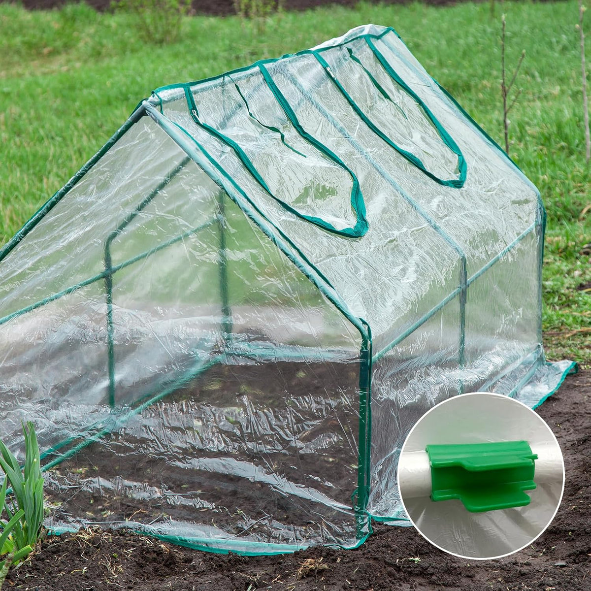 Greenhouse Clamps for 5/8" PVC Pipe, 20pcs Greenhouse Film Clamps Shading Net Rod Clip Garden Hoops for Row Cover, Greenhouse Plastic Sheeting
