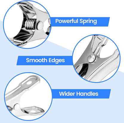 50PCS Garden Clips, Stainless Steel Greenhouse Clamps, Strong Grip Greenhouse Clips, Metal Clips for Netting, Shade Cloth, Plant Cover on Garden Hoops or Greenhouse Hoops