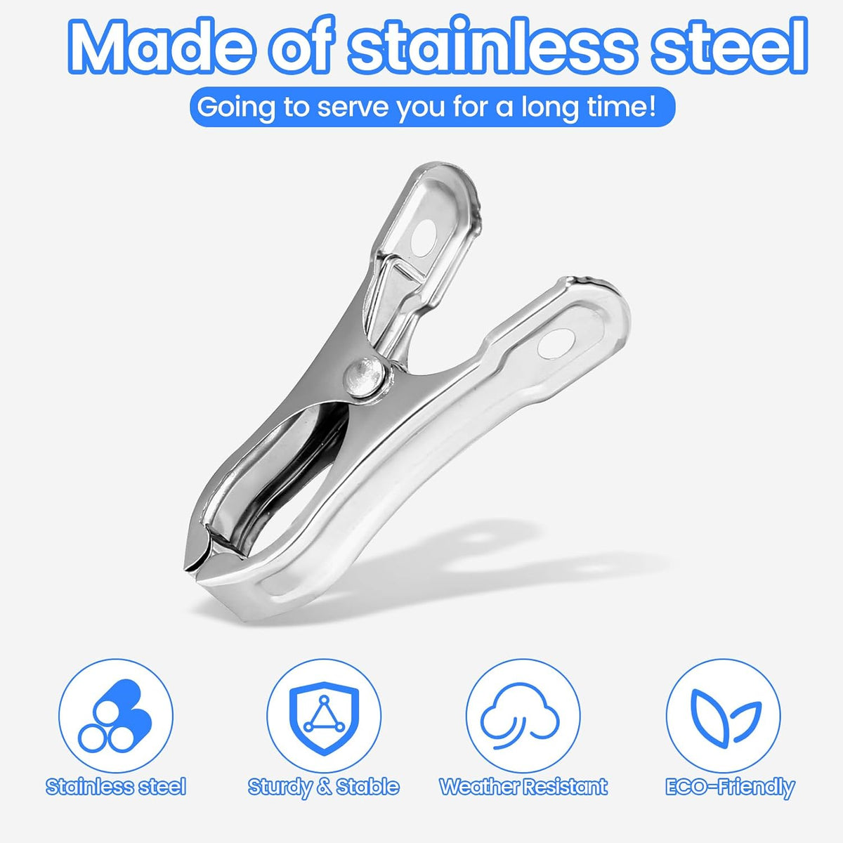 50PCS Garden Clips, Stainless Steel Greenhouse Clamps, Strong Grip Greenhouse Clips, Metal Clips for Netting, Shade Cloth, Plant Cover on Garden Hoops or Greenhouse Hoops