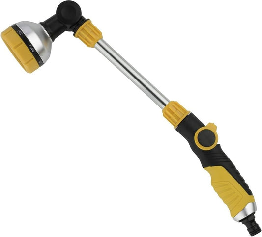 17.5" Garden Watering Wand with Thumb Control,8 Patterns Lightweight Garden Hose Wand | Hose Nozzle Sprayer for Hanging Plants and Shrubs Window Cleaning Pet Bathing | Fits Standard Garden Hoses