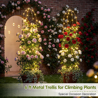 3 Pack 6ft Metal Garden Obelisk Trellis for Climbing Plants Outdoor Heavy Duty Metal Plant Flower Round Obelisk Garden Trellis for Climbing Vines and Flower Stands(White)