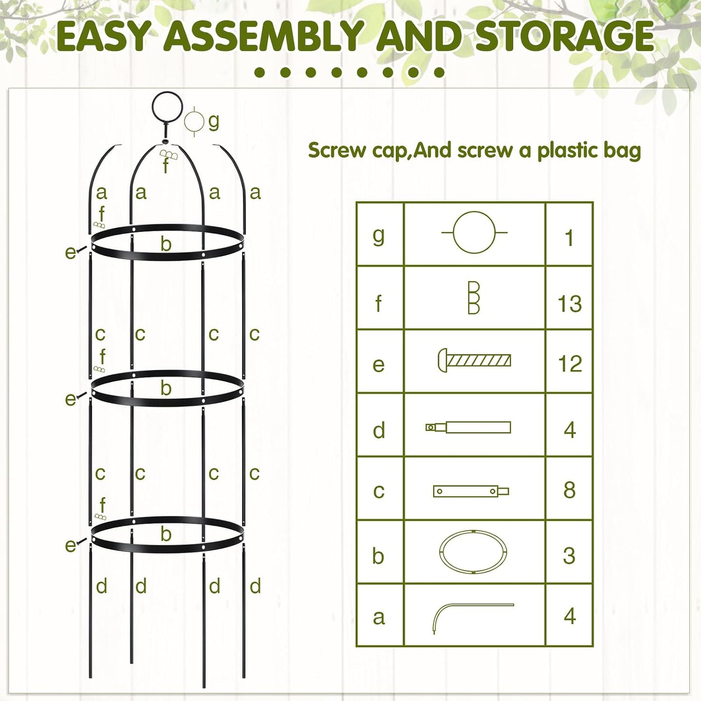 3 Pack 6ft Metal Garden Obelisk Trellis for Climbing Plants Outdoor Heavy Duty Metal Plant Flower Round Obelisk Garden Trellis for Climbing Vines and Flower Stands(White)