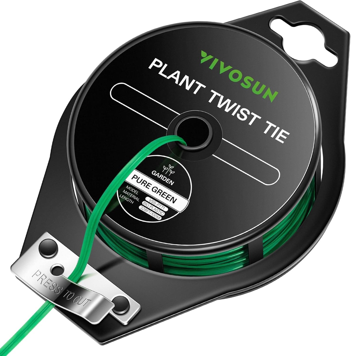 Twist Ties, 164 ft (50m) PE-Coated Green Plant Ties with Cutter, Reusable & Flexible Tomate Ties for Plant Support, Indoor Outdoor Gardening, Cable Management, Home Office Organization