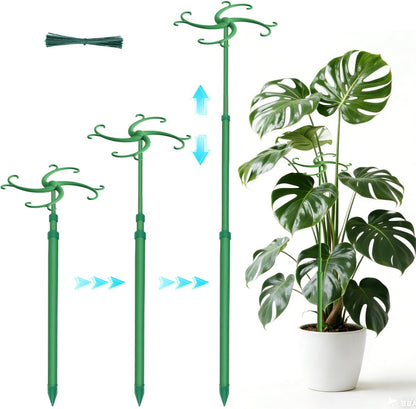 Telescoping Plant Stakes,3Pack 17.3to42.3IN Adjustable MonsteraPlantSupport