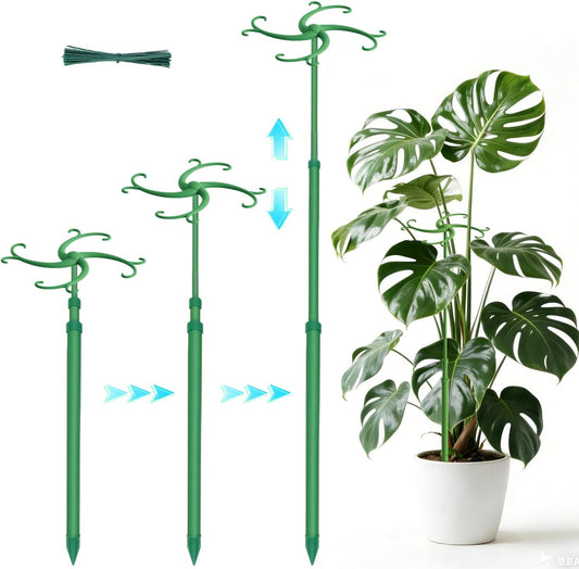 Telescoping Plant Stakes,3Pack 17.3to42.3IN Adjustable MonsteraPlantSupport