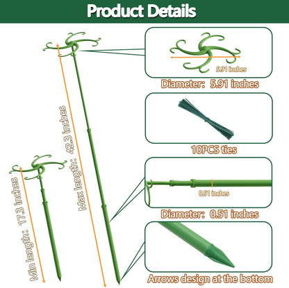 Telescoping Plant Stakes,3Pack 17.3to42.3IN Adjustable MonsteraPlantSupport