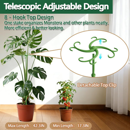 Telescoping Plant Stakes,3Pack 17.3to42.3IN Adjustable MonsteraPlantSupport