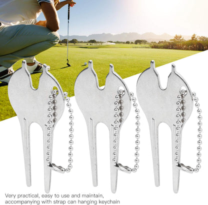 Divot Tool, Portable Zinc Alloy Lawn Repair Fork, 6Pcs Set for Golfers, Homeowners, Lawn Maintenance, Garden Care