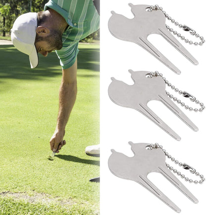 Divot Tool, Portable Zinc Alloy Lawn Repair Fork, 6Pcs Set for Golfers, Homeowners, Lawn Maintenance, Garden Care