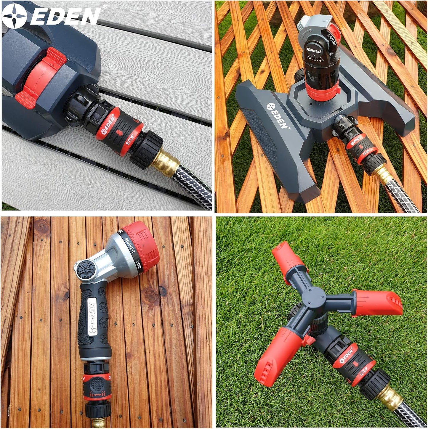 95210 Premium Garden Hose Quick Connect Set | 5-Piece Snap & Lock Fittings with Water Stop & Secure Twist-Lock Design