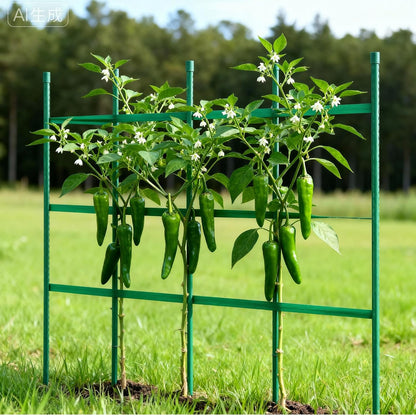 Garden Stakes, 50 Pack, 46.06 inch, Plastic Coated Metal Tomato Stakes, Garden Sticks for Plants Support, with Pointed End and Non-Slip Bumps for Growing Climbing Plants, Outdoor Vegetables
