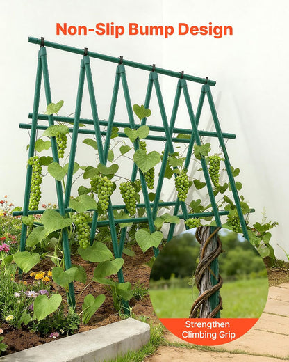 Garden Stakes, 50 Pack, 46.06 inch, Plastic Coated Metal Tomato Stakes, Garden Sticks for Plants Support, with Pointed End and Non-Slip Bumps for Growing Climbing Plants, Outdoor Vegetables