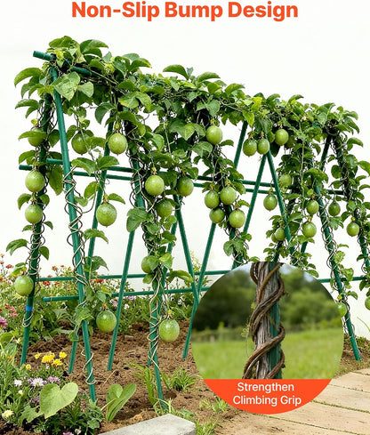 Garden Stakes, 50 Pack, 46.06 inch, Plastic Coated Metal Tomato Stakes, Garden Sticks for Plants Support, with Pointed End and Non-Slip Bumps for Growing Climbing Plants, Outdoor Vegetables