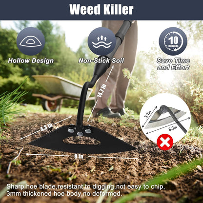 70 Inch Garden Hoe, Heavy Duty Metal Weeding Hoe Tool for Standing, Loosening Soil, Digging, Planting & Ridging - Ergonomic Gardening Hand Tools for Women Men Seniors
